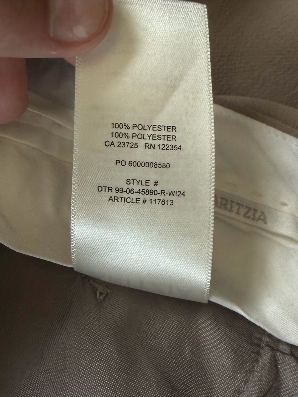 Aritzia Babaton The Effortless Pant Crepette Wide Leg Taupe Beige - Picture 7 of 7